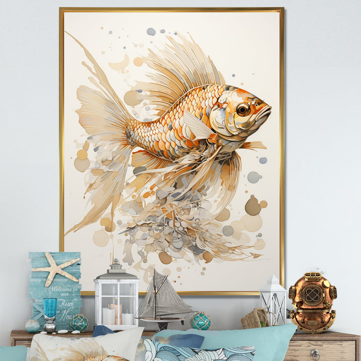Golden Fish Elegance - Fish Canvas Wall Art