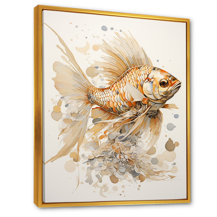Golden Fish Elegance - Fish Canvas Wall Art