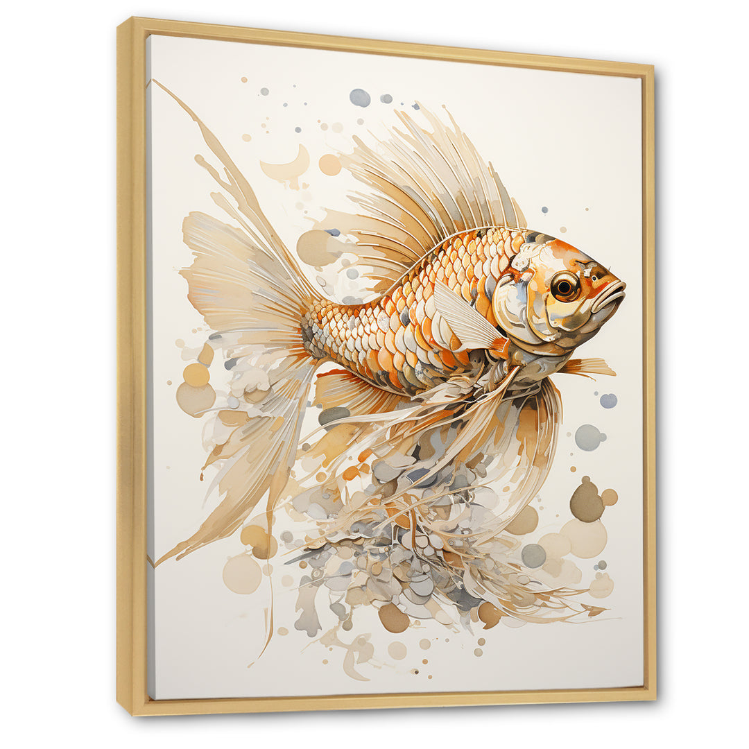Golden Fish Elegance - Fish Canvas Wall Art