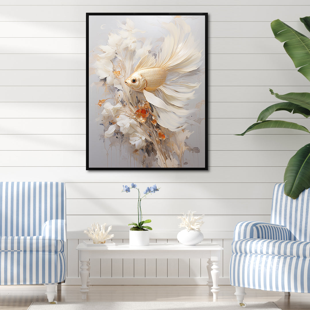Golden Fish And Long Tails - Fish Wall Decor