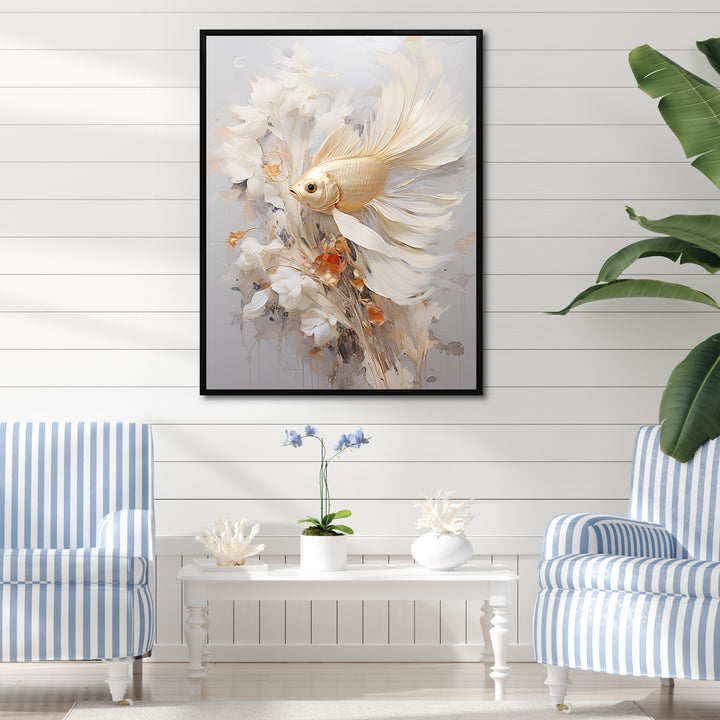 Golden Fish And Long Tails - Fish Wall Decor
