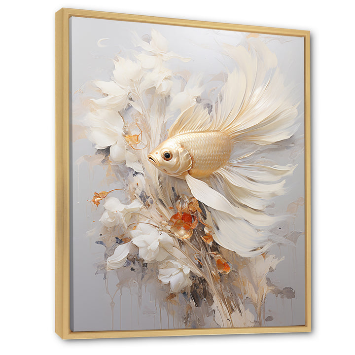 Golden Fish And Long Tails - Fish Wall Decor