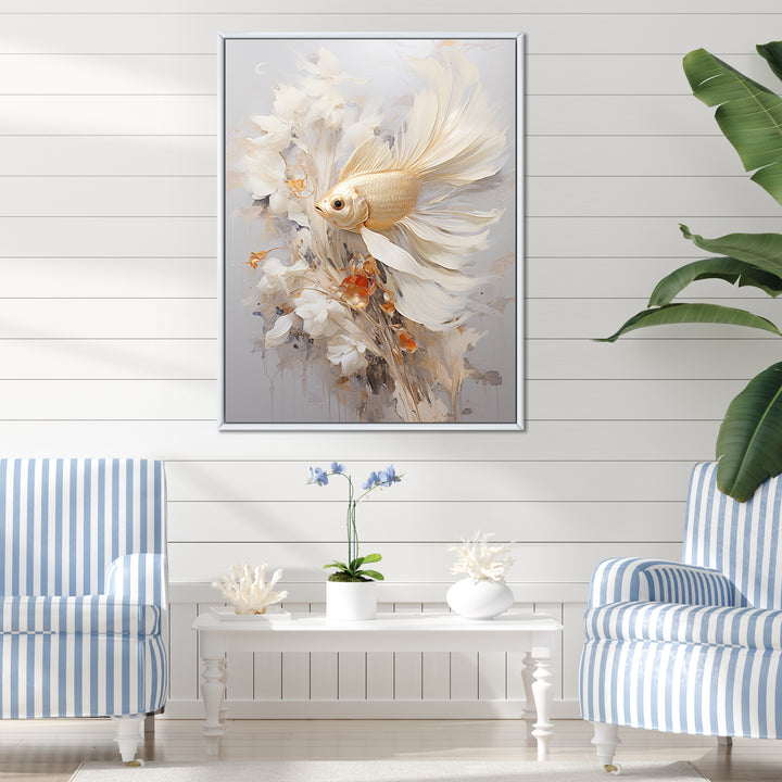 Golden Fish And Long Tails - Fish Wall Decor