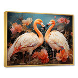 Graceful Orange Flamingo Ballet - Flamingo Large Canvas Wall Art