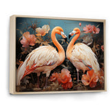 Graceful Orange Flamingo Ballet - Flamingo Large Canvas Wall Art