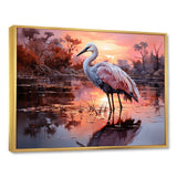 White Flamingo Lake Serenity - Flamingo Living Room Wall Art