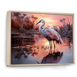 White Flamingo Lake Serenity - Flamingo Living Room Wall Art