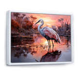 White Flamingo Lake Serenity - Flamingo Living Room Wall Art