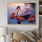 Majestic Pink Flamingo Waters - Flamingo Living Room Wall Art