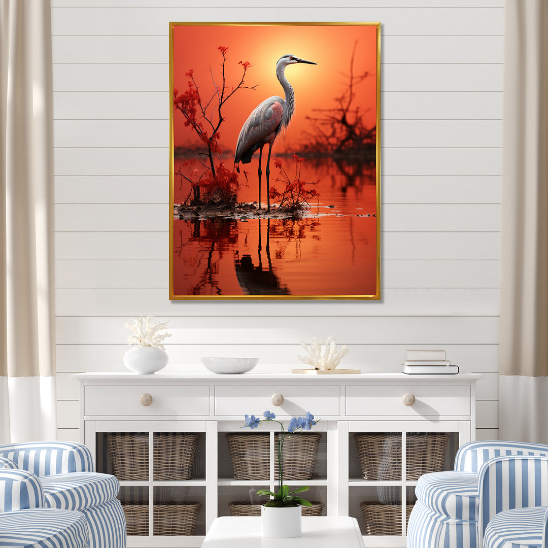 White Flamingo Elegance - Flamingo Bedroom Wall Art