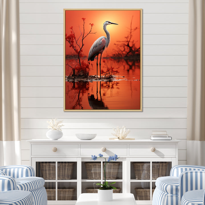 White Flamingo Elegance - Flamingo Bedroom Wall Art