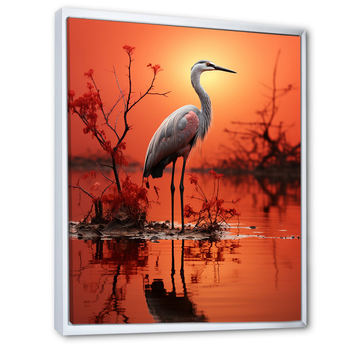 White Flamingo Elegance - Flamingo Bedroom Wall Art