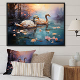 White Flamingo Twilight - Flamingo Canvas Wall Art