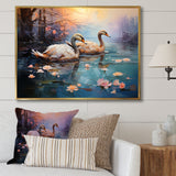 White Flamingo Twilight - Flamingo Canvas Wall Art