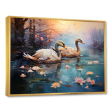 White Flamingo Twilight - Flamingo Canvas Wall Art