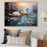 White Flamingo Twilight - Flamingo Canvas Wall Art