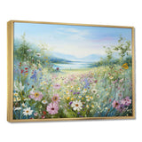 Simplity Wreath Green Flower Field - Floral Canvas Wall Art