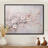 Pink And Grey Cherry Blossom Charm - Floral Canvas Wall Art