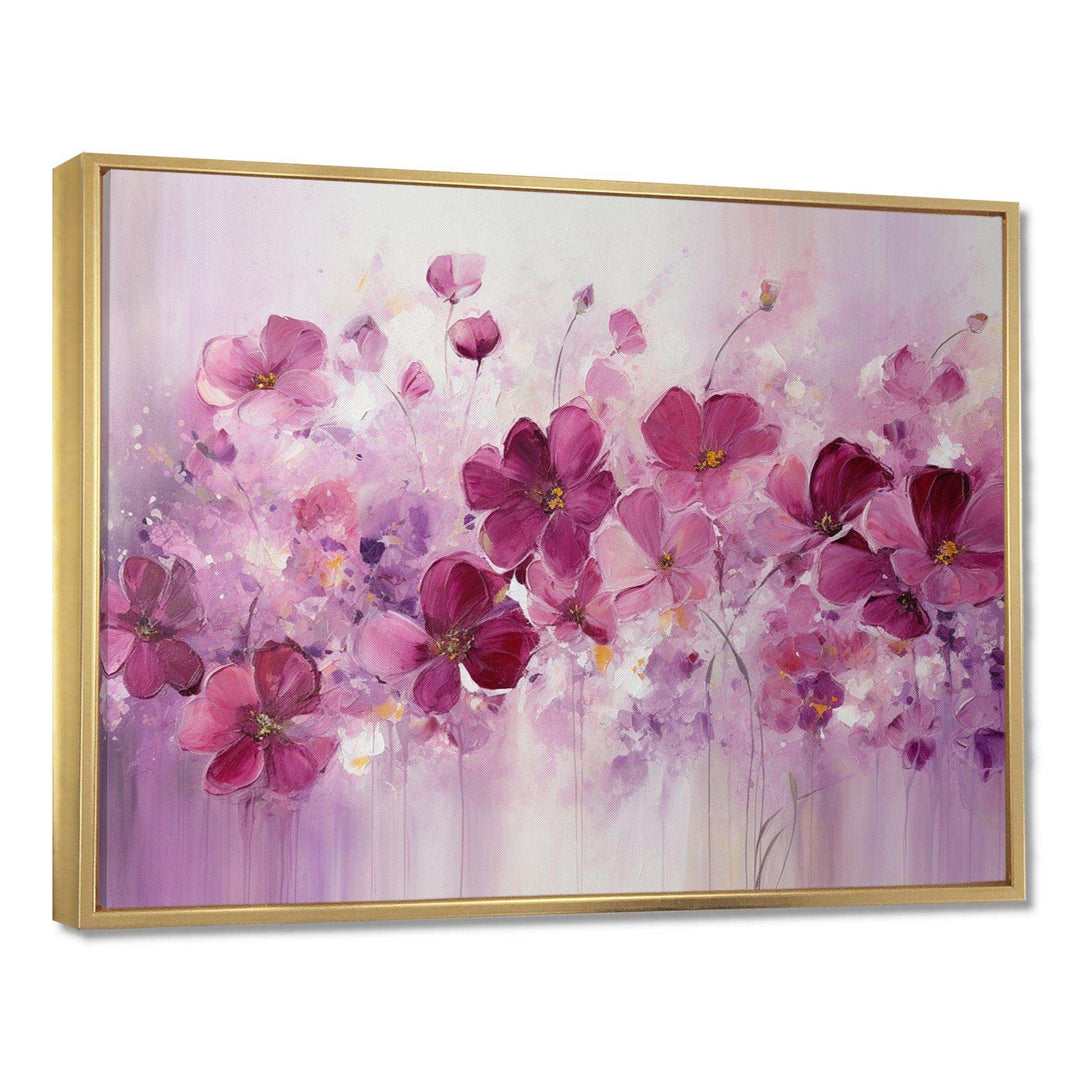 Fuschia Country Charm Flowers II - Floral Canvas Wall Art