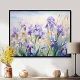 Purple Irises Country Charm - Floral Canvas Wall Art