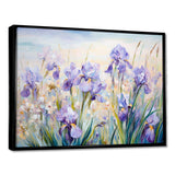 Purple Irises Country Charm - Floral Canvas Wall Art