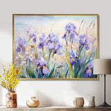 Purple Irises Country Charm - Floral Canvas Wall Art