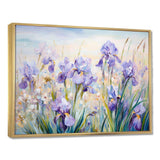 Purple Irises Country Charm - Floral Canvas Wall Art