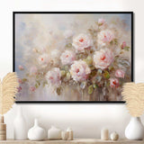 Pink Roses Farmhouse Charm - Floral Canvas Wall Art