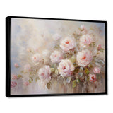 Pink Roses Farmhouse Charm - Floral Canvas Wall Art