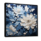 Watercolor Blue And White Seasonal Flowers III - Floral Canvas Wall Art