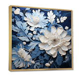 Watercolor Blue And White Seasonal Flowers III - Floral Canvas Wall Art