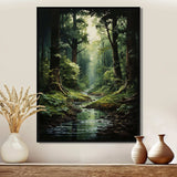 River Into Enchanted Woods I - Landscapes Canvas Wall Art