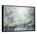 Minimal River Forest Liquid Art I - Landscapes Canvas Wall Art