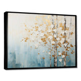 Minimalism Blue And Gold Forest I - Landscapes Canvas Wall Art