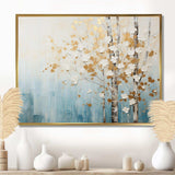 Minimalism Blue And Gold Forest I - Landscapes Canvas Wall Art