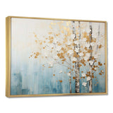 Minimalism Blue And Gold Forest I - Landscapes Canvas Wall Art