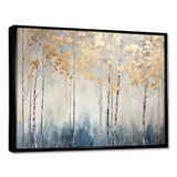 Minimalism Blue And Gold Forest II - Landscapes Canvas Wall Art