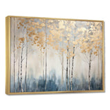 Minimalism Blue And Gold Forest II - Landscapes Canvas Wall Art