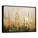 Minimalism Beige And Gold Forest I - Landscapes Canvas Wall Art