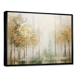 Minimalism Beige And Gold Forest II - Landscapes Canvas Wall Art