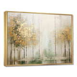 Minimalism Beige And Gold Forest II - Landscapes Canvas Wall Art