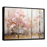 Minimalism Pink And Gold Forest - Landscapes Canvas Wall Art