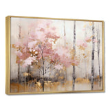 Minimalism Pink And Gold Forest - Landscapes Canvas Wall Art