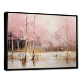 Minimalism Pink And Gold Forest I - Landscapes Canvas Wall Art