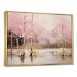 Minimalism Pink And Gold Forest I - Landscapes Canvas Wall Art