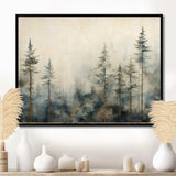 Minimalism Winter Pine Forest - Landscapes Canvas Wall Art