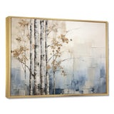 Blue And White Forest Winter Harmony - Landscapes Canvas Wall Art