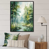 Tranquil Shadows Green Forest II - Landscapes Canvas Wall Art