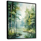 Tranquil Shadows Green Forest II - Landscapes Canvas Wall Art