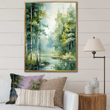 Tranquil Shadows Green Forest II - Landscapes Canvas Wall Art